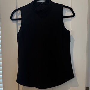 Ann Taylor Black Sleeveless Mock-Neck Tank